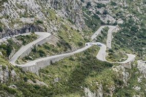 winding road on a mountain in Mallorca