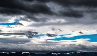 heavy stormy sky over the mountains