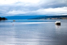 motor boat on the lake of Norway
