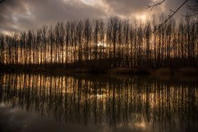 atmospheric evening on the river