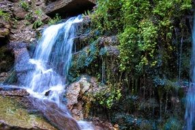 waterfall in the rocks view