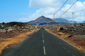road to the volcano on the ascension island