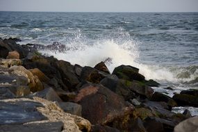 Summer vacation on a rocky beach