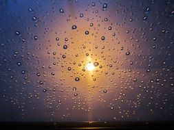 golden rain on glass