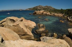 large stones on the coast in sardinia