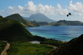 Landscape of St Kitts on a sunny day