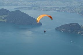 paragliding over Lake Lucerne in Switzerland