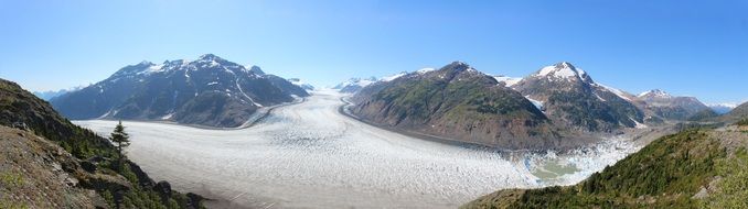 gorgeous panorama of Salmon Glacier among mountains, usa, Alaska, Hyder