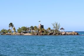 Jamaica Island in ocean