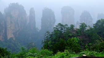 mountains in china as scenery