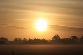 morning sun over the countryside