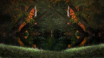 mystical thickets in the forest