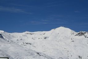 mountain Val Thorens in the snow
