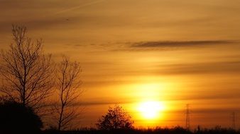 peaceful skyline at sunset