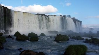 Iguazu Falls are located on the border of Brazil and Argentina