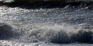 shiny ocean surf close up