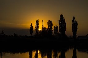 Lake Reflection Sunset