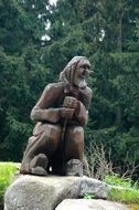 wooden sculpture of a witch in the Oker district, Germany