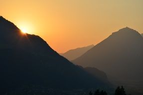 Alpine Sunset in tyrol mountains