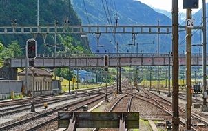 landscape of The Gotthard railway is the Swiss trans-alpine railway line from northern Switzerland to the canton of Ticino