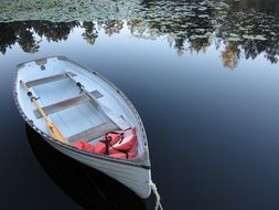 white boat on the lake