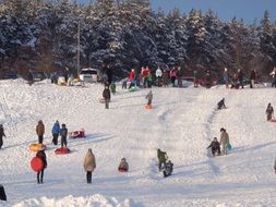 landscape of snow slide for children