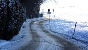 landscape of winter road is a risk