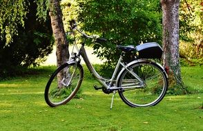 bike on green grass in the park