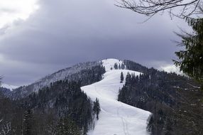 Mountain Snowy slope view