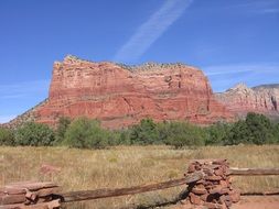 distant view of red rock in sedona