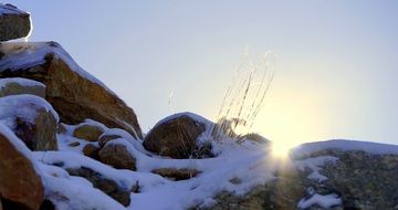 Snow Sun Rocks