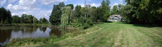 Natural Landscape of Poland river in a forest