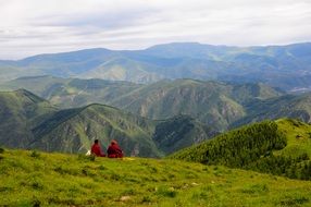 monks on a mountain in Southern Taiwan