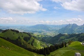 panorama of green hills in canada