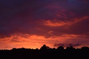 Orange Red Sunset Landscape