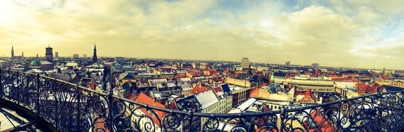 Urban landscape with the roofs in Copenhagen