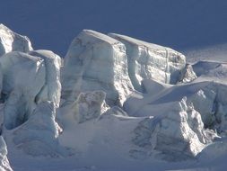 alpine glacier in the bright sun