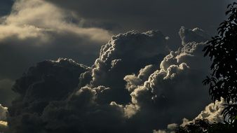 huge clouds in the sunny sky