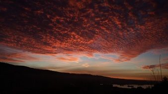 Landscape with the sunset anf backlight