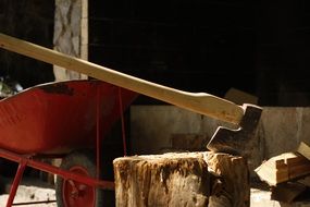 Equipment for tree cutting close-up