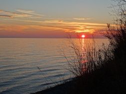 beautiful summer sunset lake