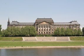 distant view of the big castle in dresden