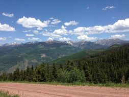 colorado mountains with green trees