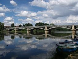 Landscape with the bridge and river in Salamanca