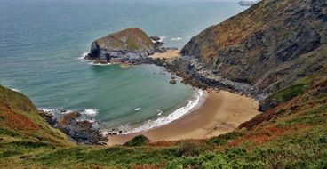 picturesque beach in Wales