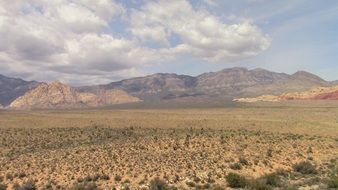 distant view of redrock canyon in nevada