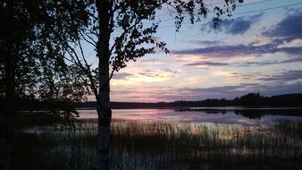 peaceful evening sky with afterglow