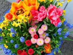 bouquet of colorful various flowers