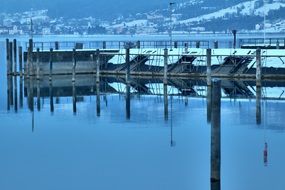 Lake Constance in a winter landscape