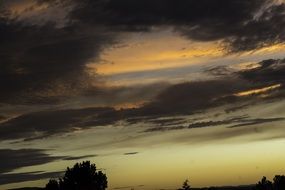 photo of the dark evening sky